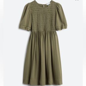 Calvin Klein neela smocked midi detail dress